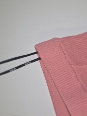 Guess Ribbed Pink Mini Skirt with Branded Drawstrings